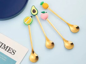 Pack 6 cucharitas doradas FRUTAS 